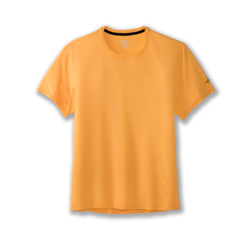 Brooks Distance Men's Short Sleeve Running Shirt - Fluoro Orange (07581-WHJX)